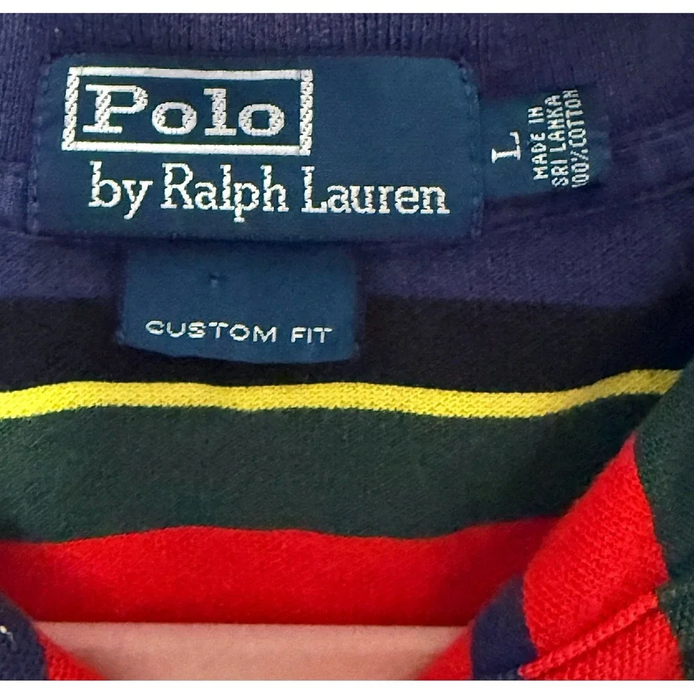 Polo By Ralph Lauren Men's Custom Fit Short Sleeve Blue, Red, Yellow, Green, L